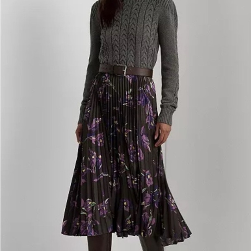 Ralph Lauren pleated floral skirt.  12petite